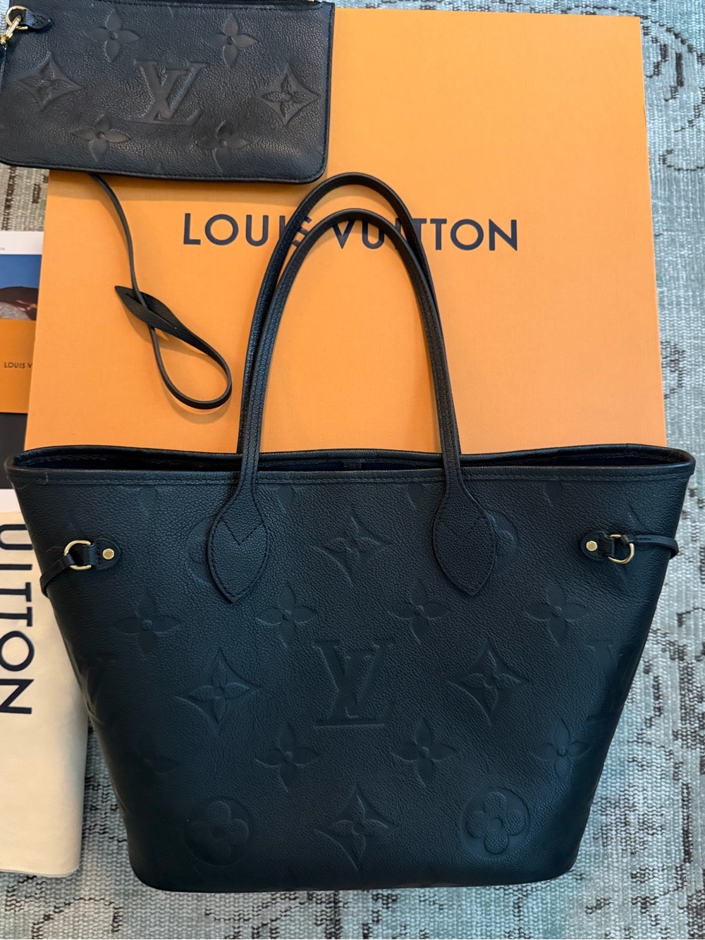 Louis Vuitton Black Neverfull MM Monogram Empreinte